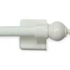 White Round End Curtain Rod, (16" - 28")