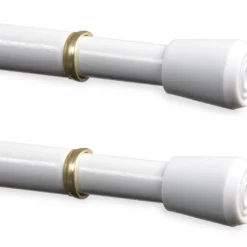 White Curtain Rods 2-Pack, (28" - 48")