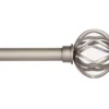 Malia Brushed Nickel Curtain Rod, (66" - 120")