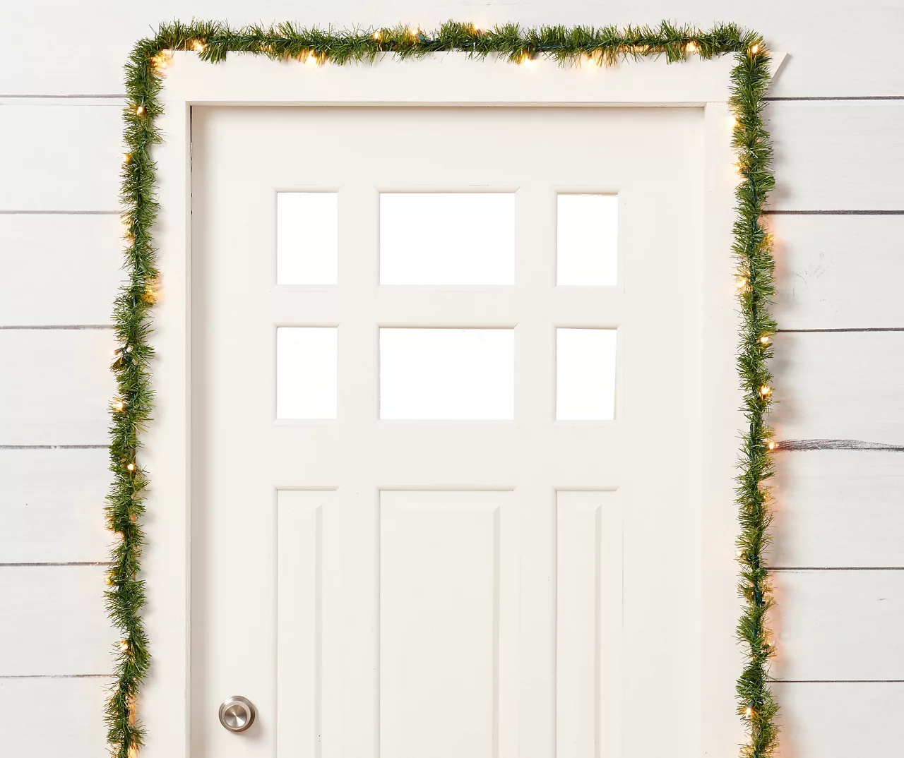 18' Clear Pre-Lit Pine Garland - Image 2