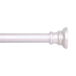 Brushed Nickel Twist & Fit No Tools Tension Window Curtain Rod, (28" - 48")