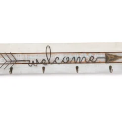 "Welcome" Arrow Sign With 4 Hooks