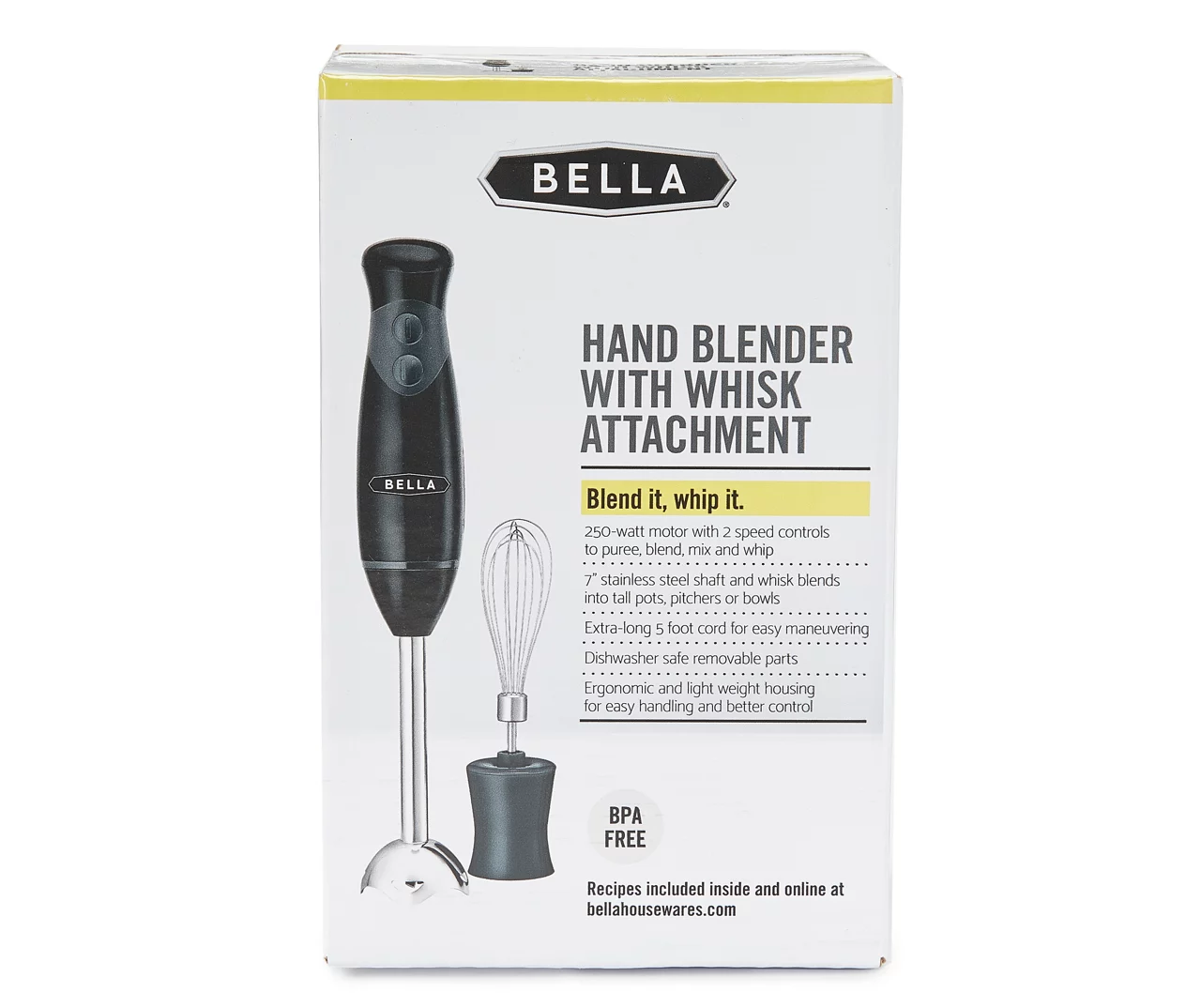 Bella Hand Blender With Whisk Attachment