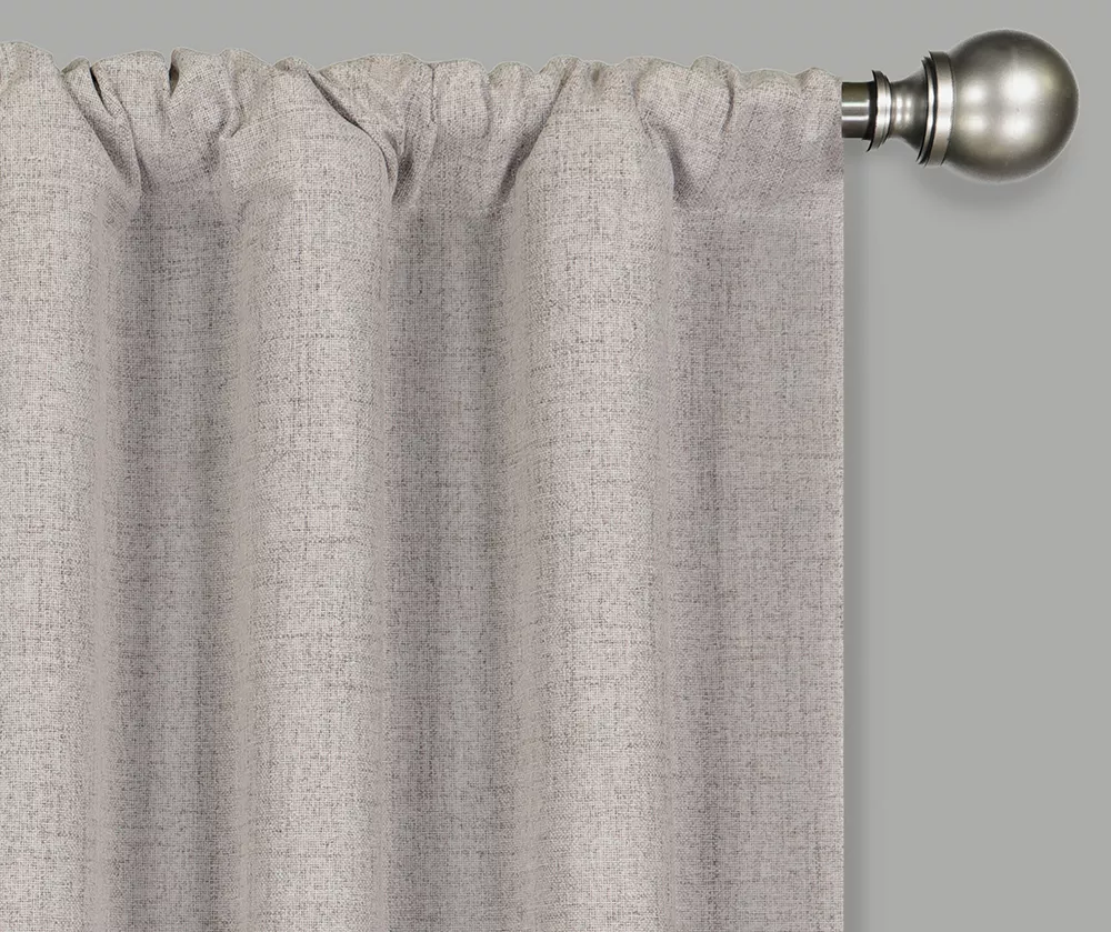 Anya Linen Blackout Rod Pocket Curtain Panel Pair, (63") - Image 2