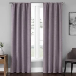 Anya Plum Blackout Rod Pocket Curtain Panel Pair, (84")