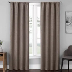 Anya Peak Blackout Rod Pocket Curtain Panel Pair, (84")