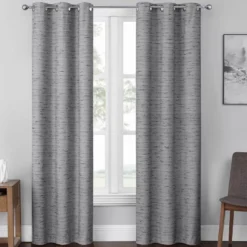 Eclipse River Blackout Grommet Curtain Panel Pair, (84")
