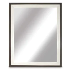 White & Gray Two-Tone Framed Mirror