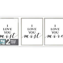 "Love You More Love You Most" Framed Plaques 2-Piece Set