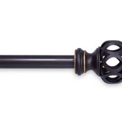 Oil Rubbed Bronze Agatha Fast Fit Easy Install Decorative Window Curtain Rod, (42" - 120")
