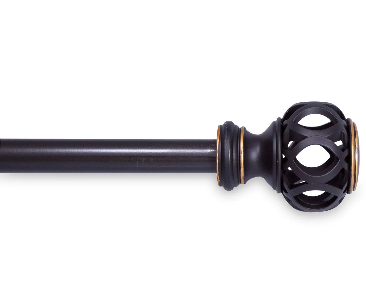 Oil Rubbed Bronze Agatha Fast Fit Easy Install Decorative Window Curtain Rod, (42" - 120")