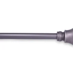 Italian Black Caris Standard Decorative Window Curtain Rod, (48" - 86")