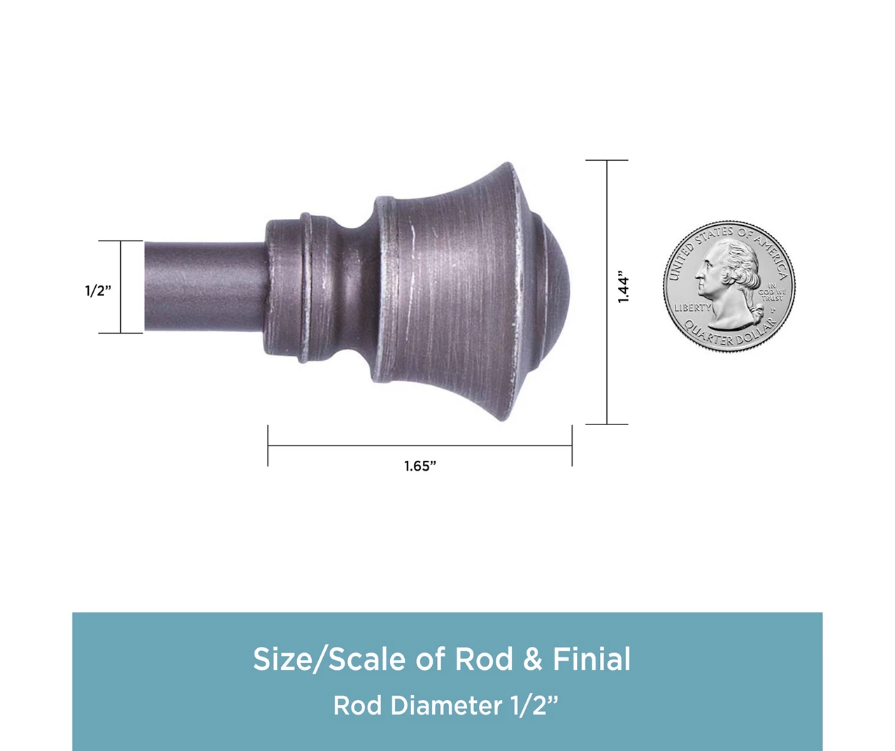 Italian Black Caris Standard Decorative Window Curtain Rod, (48" - 86") - Image 3