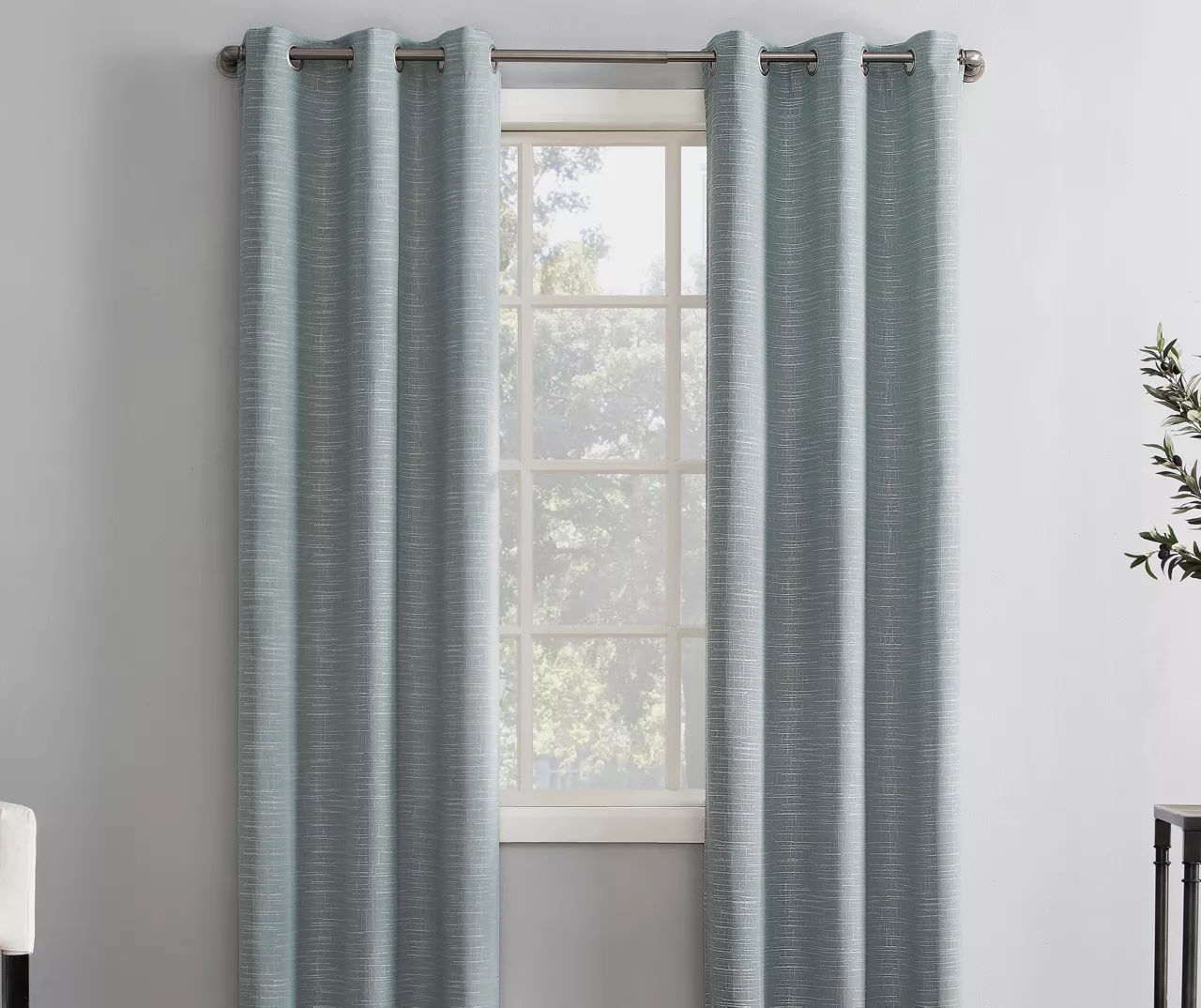 Taliyah Aqua Room-Darkening Grommet Curtain Panel, (84")