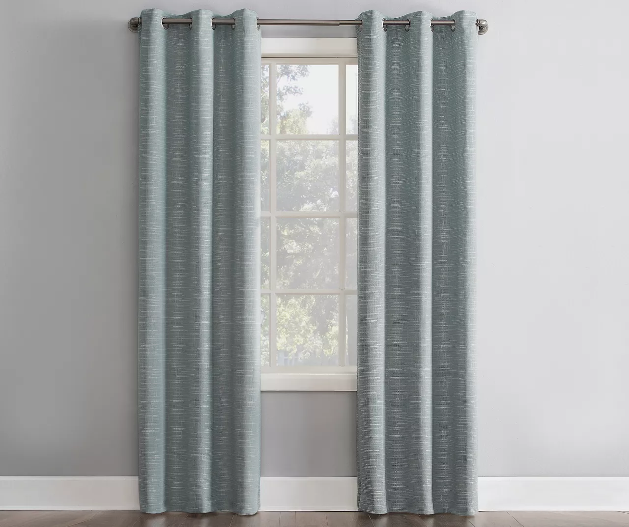 Taliyah Aqua Room-Darkening Grommet Curtain Panel, (84") - Image 3