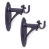 Matte Black Fast Fit Adjustable Curtain Rod Brackets, 2-Pack