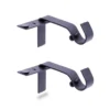 Matte Black Fast Fit No Measure Curtain Rod Brackets, 2-Pack