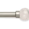 Caris Crackle Pewter Standard Decorative Window Curtain Rod, (48" - 86")
