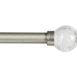 Caris Crackle Pewter Standard Decorative Window Curtain Rod, (28" - 48")