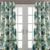 Floral Paisley Blue & Green Room-Darkening Grommet Curtain Panel Pair, (108")