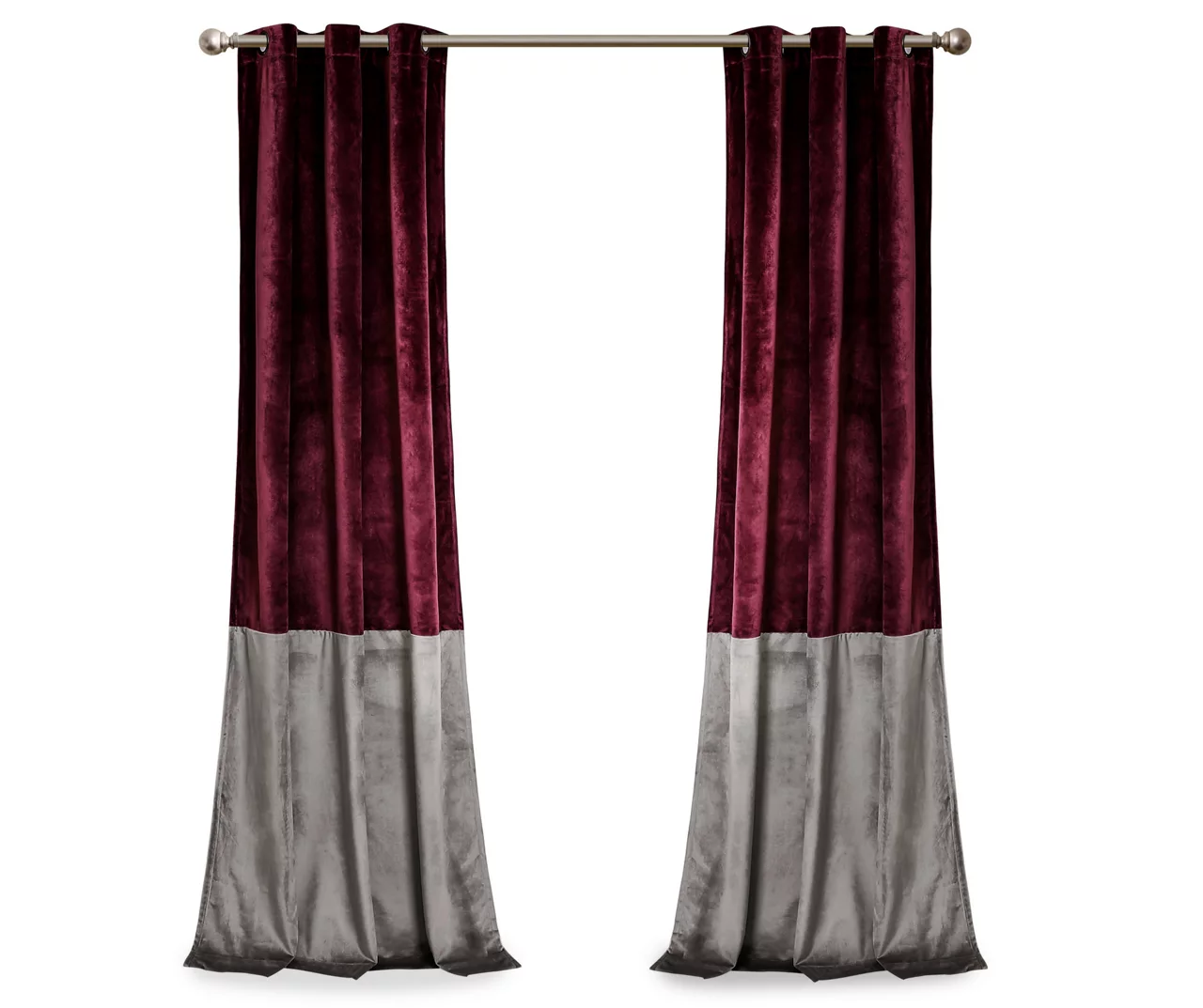 Prima Velvet Color Block Room-Darkening Grommet Curtain Panel Pair, (84") - Image 17