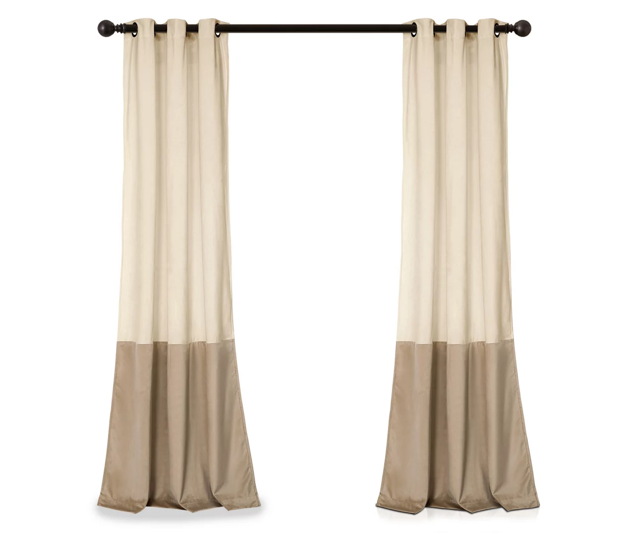 Prima Velvet Color Block Room-Darkening Grommet Curtain Panel Pair, (84") - Image 11