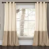 Prima Velvet Color Block Room-Darkening Grommet Curtain Panel Pair, (84")