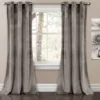 Prima Velvet Gray Room-Darkening Grommet Curtain Panel Pair, (84")