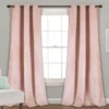 Prima Velvet Blush Room-Darkening Grommet Curtain Panel Pair, (84")