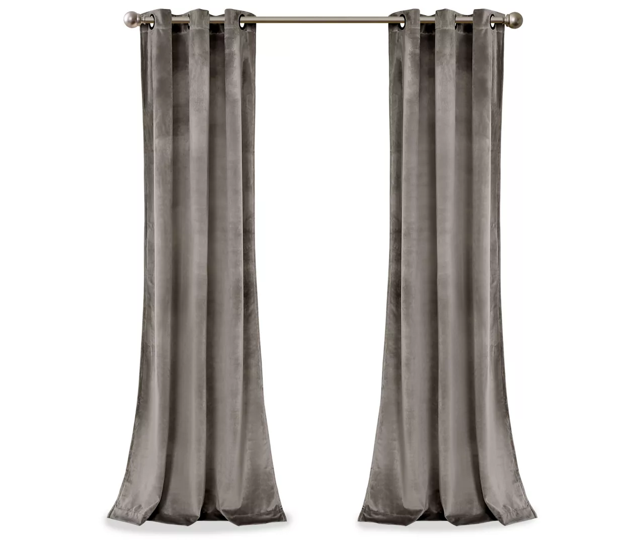 Prima Velvet Gray Room-Darkening Grommet Curtain Panel Pair, (95") - Image 7
