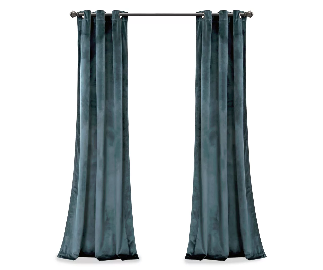 Prima Velvet Slate Blue Room-Darkening Grommet Curtain Panel Pair, (95") - Image 6