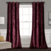 Prima Velvet Plum Room-Darkening Grommet Curtain Panel Pair, (84")