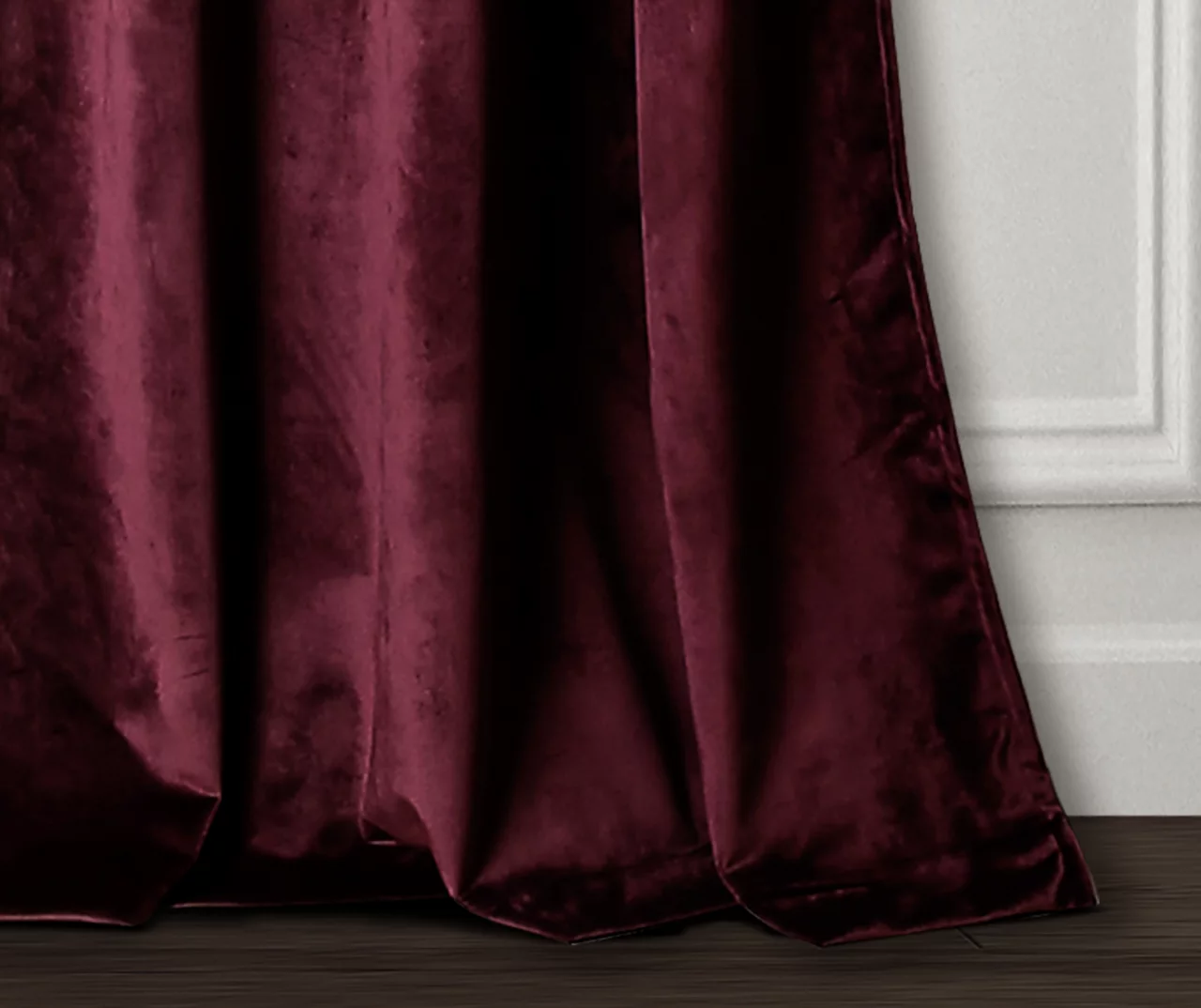 Prima Velvet Plum Room-Darkening Grommet Curtain Panel Pair, (84") - Image 3