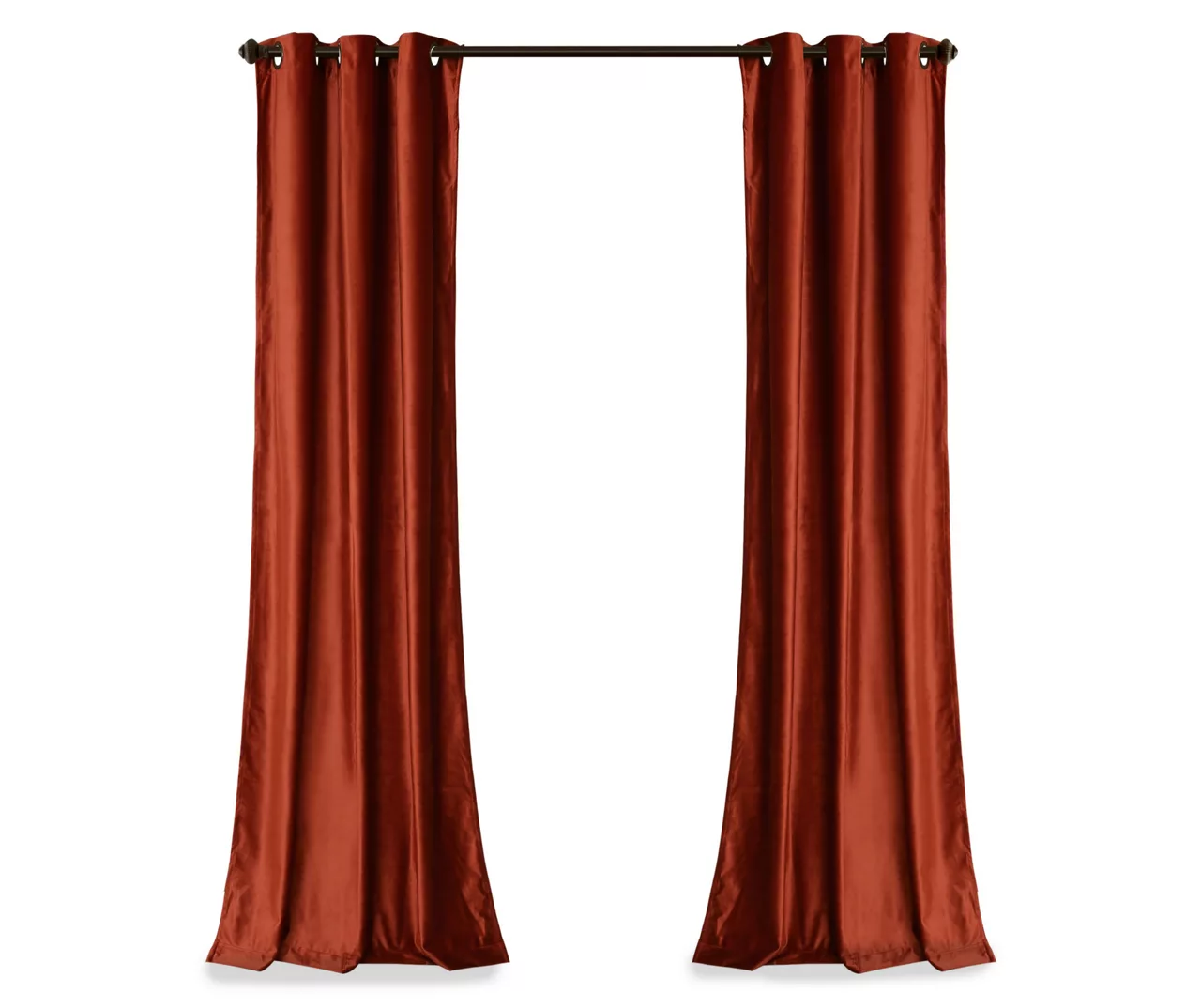 Prima Velvet Rust Room-Darkening Grommet Curtain Panel Pair, (84") - Image 7