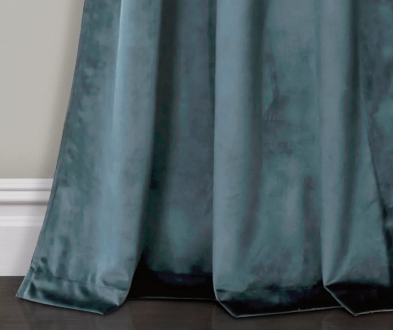 Prima Velvet Slate Blue Room-Darkening Grommet Curtain Panel Pair, (84") - Image 4