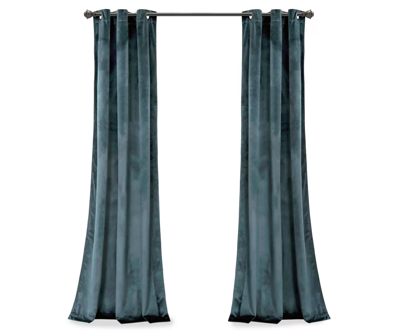 Prima Velvet Slate Blue Room-Darkening Grommet Curtain Panel Pair, (84") - Image 7