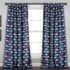 Race Cars Navy & Red Room-Darkening Back Tab Curtain Panel Pair, (84")