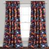 Pixie Fox Navy & Orange Room-Darkening Rod Pocket Curtain Panel Pair, (84")