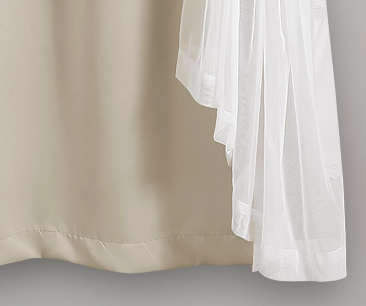 Lush Wheat Blackout Grommet Curtain Panel Pair With Sheer Overlay, (63") - Image 6