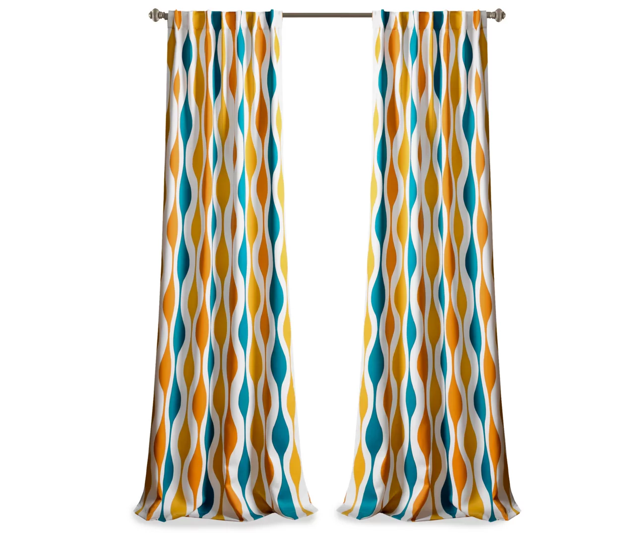 Mid-Century Geo Room-Darkening Back Tab Curtain Panel Pair - Image 19