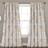Circles Yellow & Gray Room-Darkening Rod Pocket Curtain Panel Pair, (84")