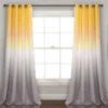 Umbre Fiesta Yellow & Gray Ombre Room-Darkening Grommet Curtain Panel Pair, (84")