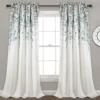 Weeping Flowers Blue & Gray Room-Darkening Rod Pocket Curtain Panel Pair, (95")