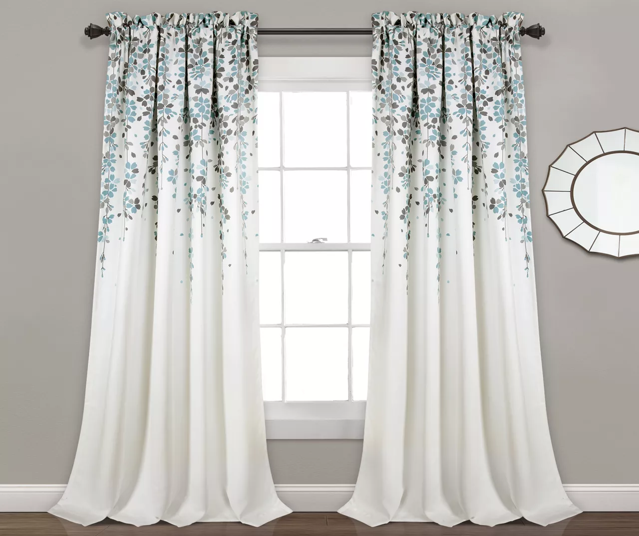 Weeping Flowers Room-Darkening Rod Pocket Curtain Panel Pair - Image 5