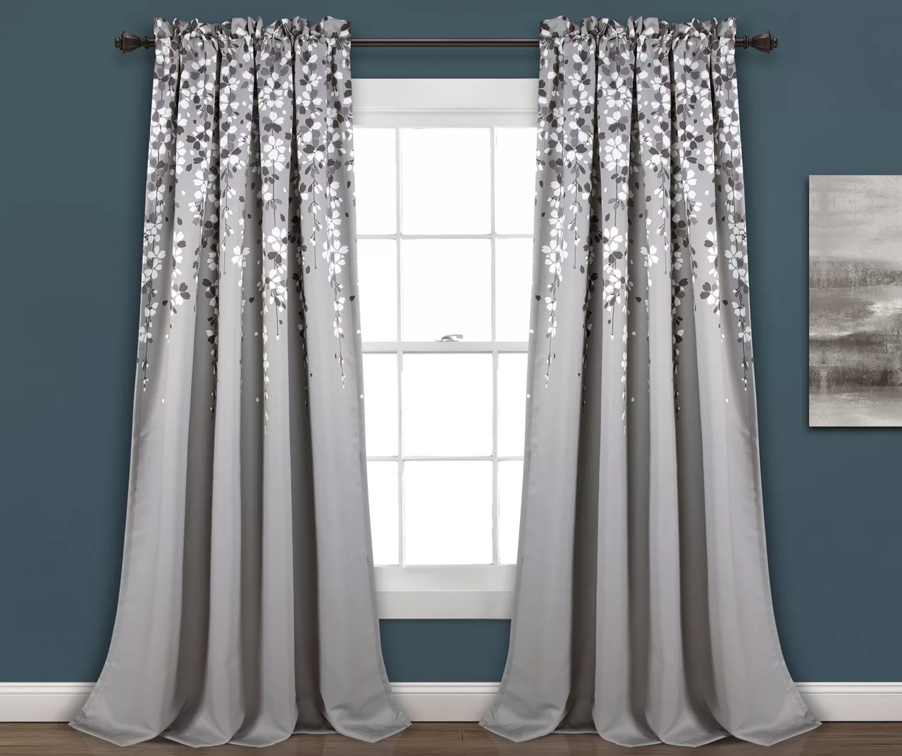 Weeping Flowers Room-Darkening Rod Pocket Curtain Panel Pair - Image 6