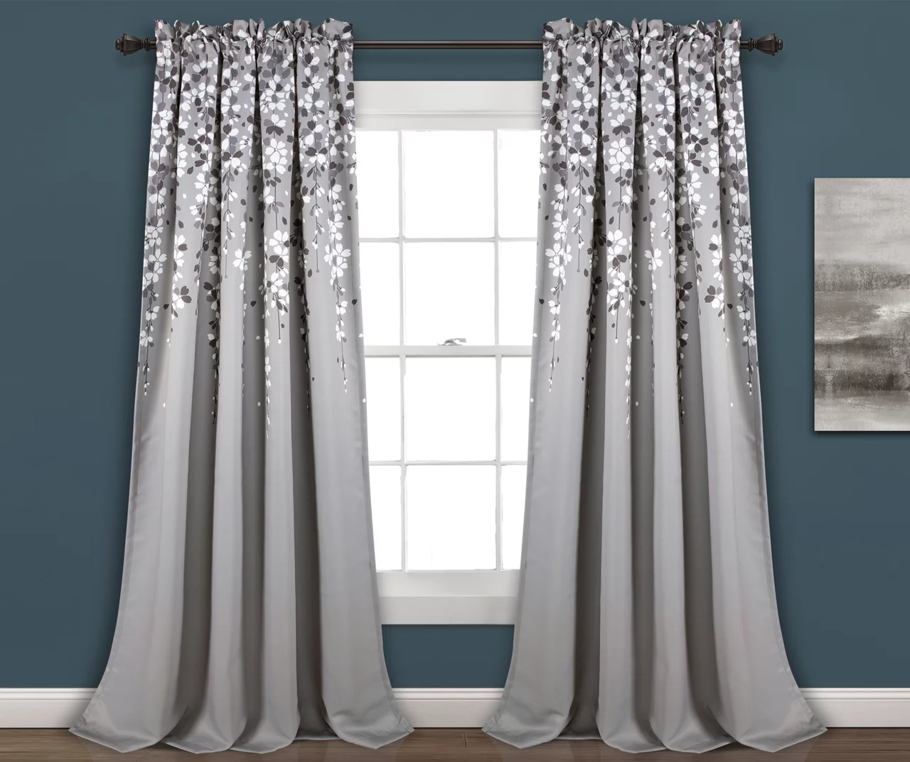 Weeping Flowers Room-Darkening Rod Pocket Curtain Panel Pair - Image 7