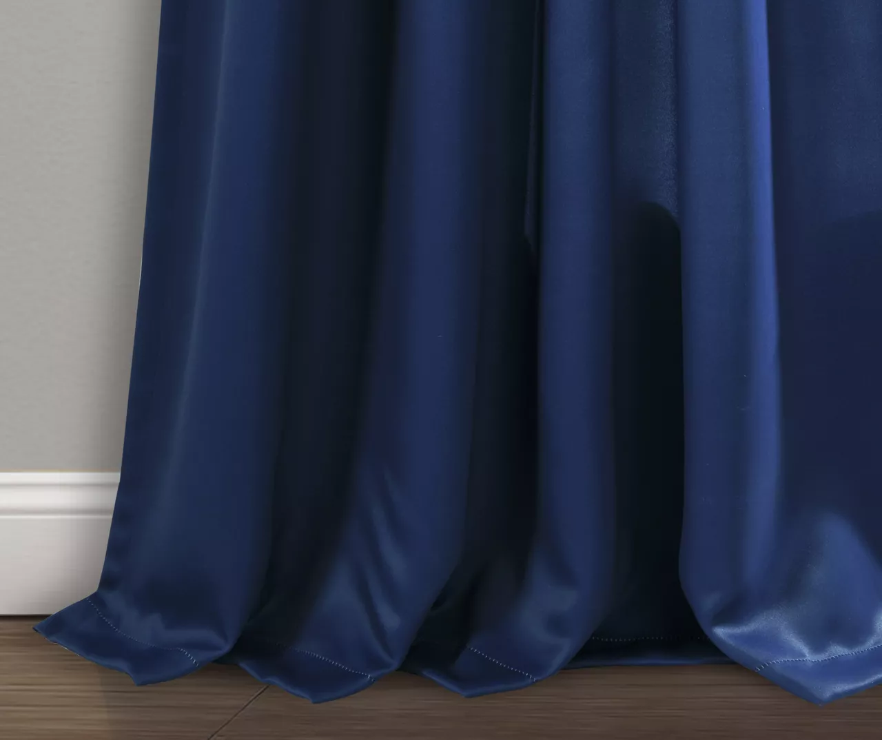 Weeping Flowers Navy Room-Darkening Rod Pocket Curtain Panel Pair, (84") - Image 4