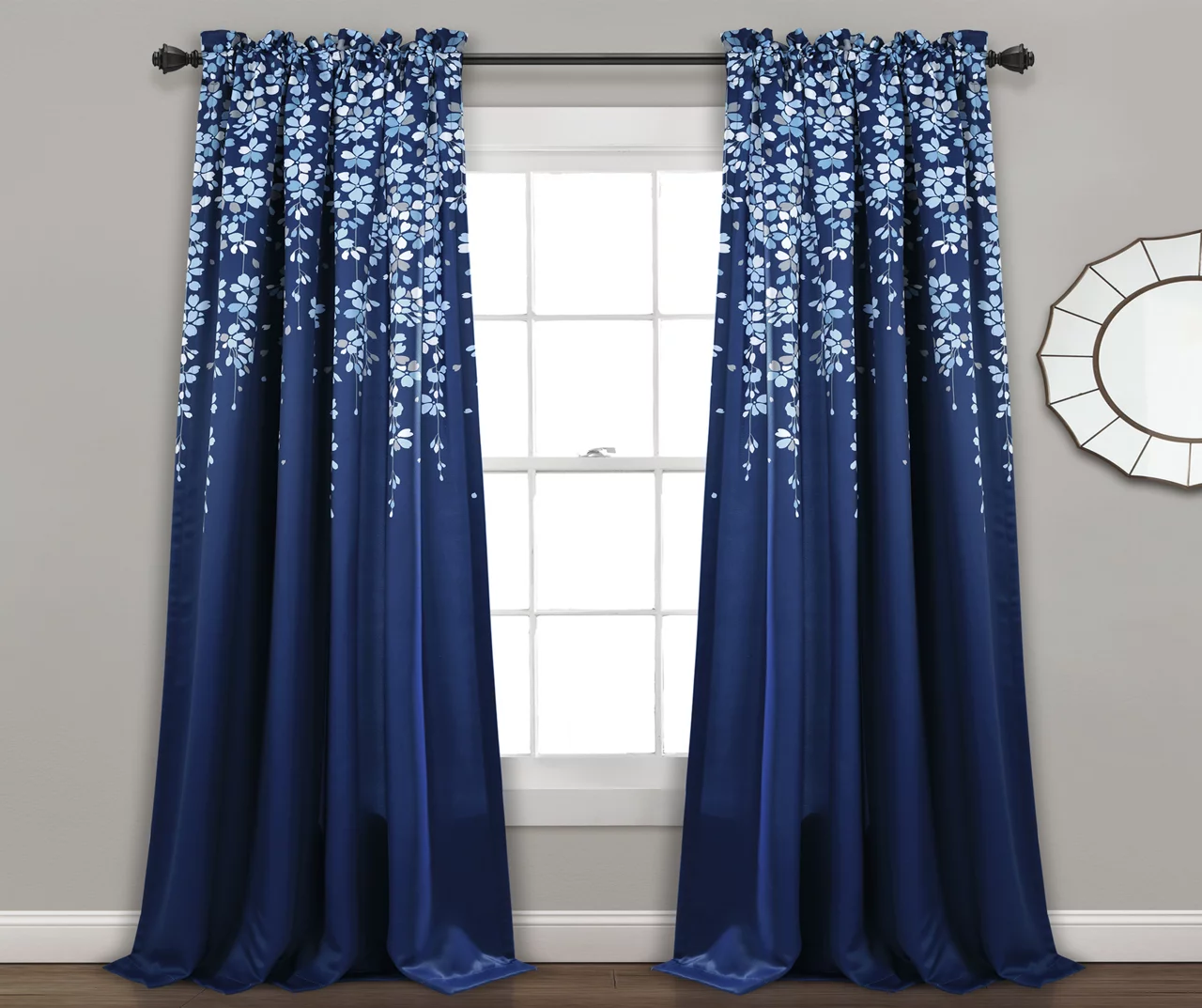 Weeping Flowers Room-Darkening Rod Pocket Curtain Panel Pair - Image 9