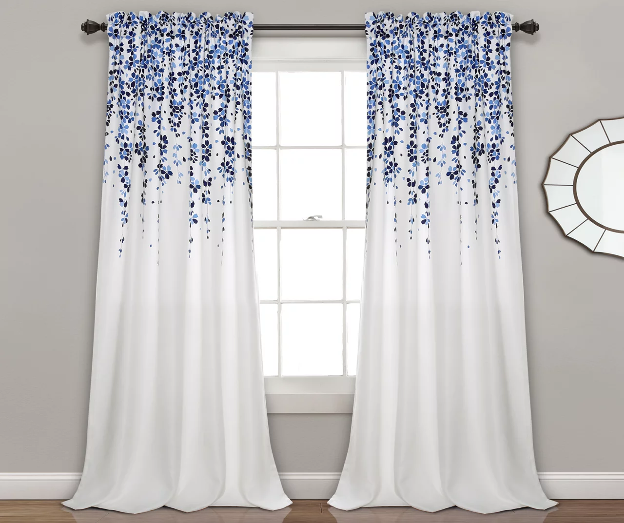 Weeping Flowers Room-Darkening Rod Pocket Curtain Panel Pair - Image 11