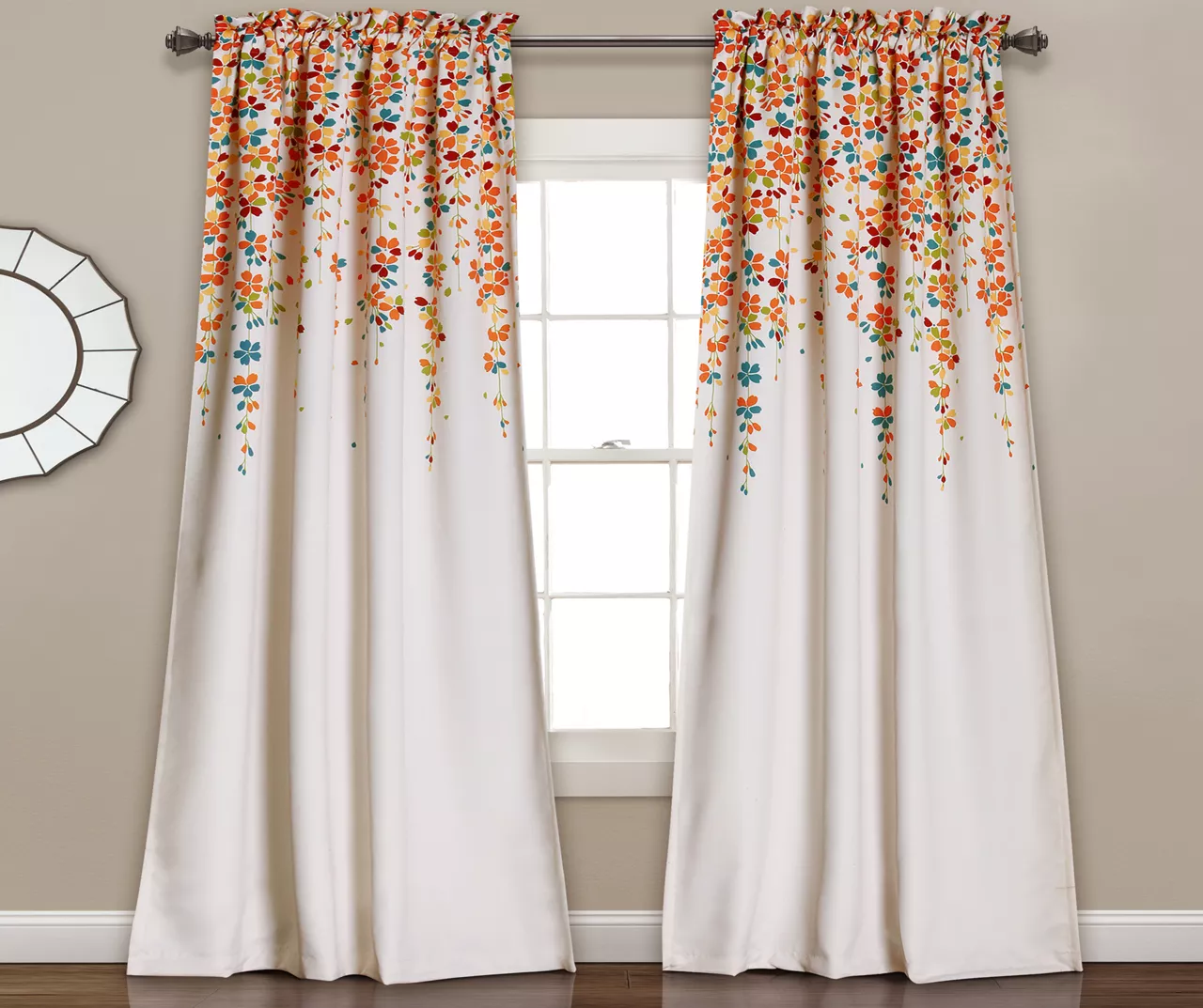 Weeping Flowers Room-Darkening Rod Pocket Curtain Panel Pair - Image 13